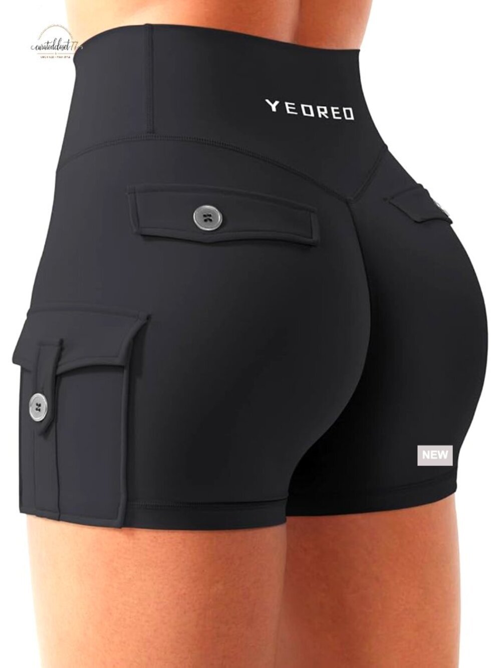 Women's High Waist Cargo Bike Shorts 3.6" Inseam Hidden Scrunch Gym Workout